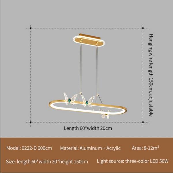 Gold Color LED Hanging Lamps Modern Pendant Lights For Kitchen butterfly Chandelier(WH-MI-297)