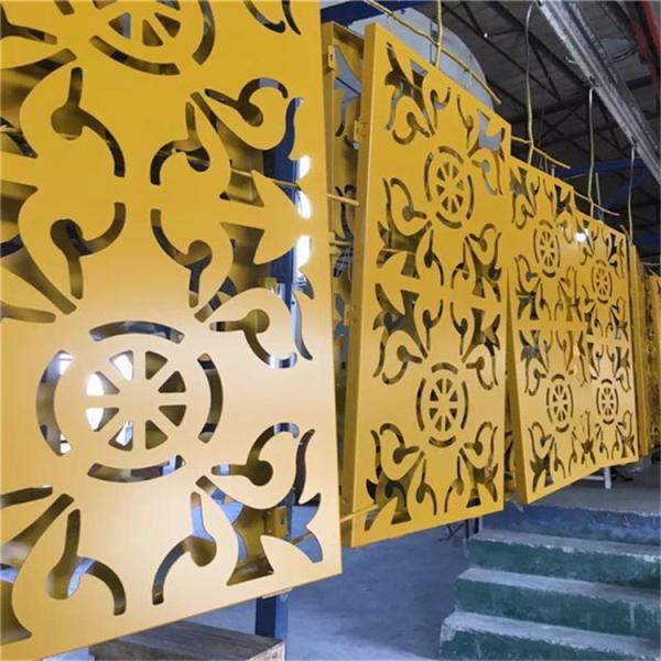 Aluminum Outdoor Wall Facade Panels With Carved Design Perforated Sheet Metal Fireproof Mirror Finish