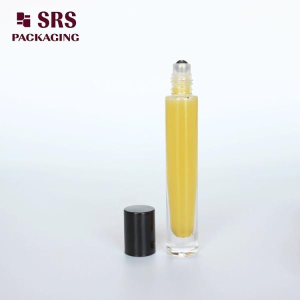 10ml transparent thick wall glass roller metal ball bottle empty luxury fragrance oil bottle