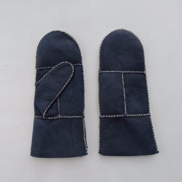 Double Face Lamb Fur Leather Mitten Gloves Women Custom Design Various Colors