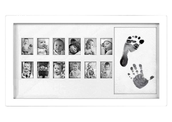 Fashionable Baby'S First Year Picture Frame Hand / Foot Prints Milestone Gifts