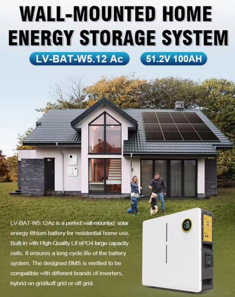 10kWh Power Wall Wall-Mounted LiFePO4 Battery 6000 Cycle Energy Storage Battery