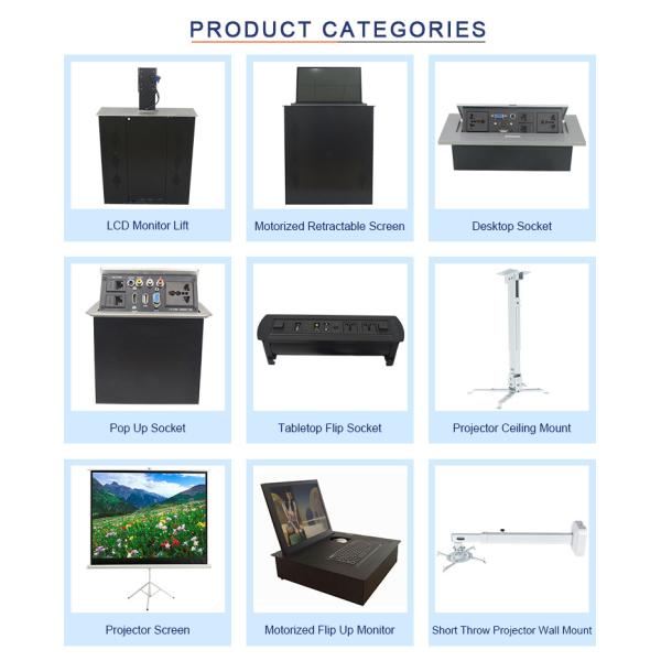 Desktop Motorized Pop Up Box with VGA cable/Tabletop Rotatable Socket