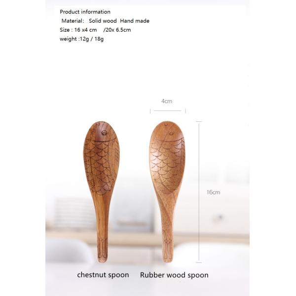 Nanmu Wooden Cooking Utensils Lacquered Fish Shaped  Kitchenware Cutlery Set