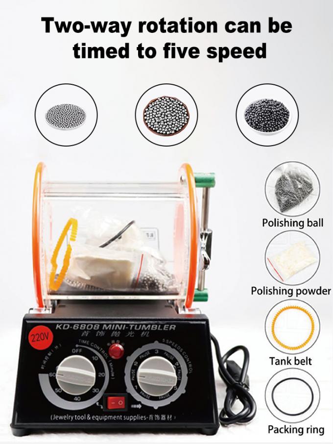 Mini Single Barrel Rotary Tumbler Steel Ball Polishing Machine for Jewelry