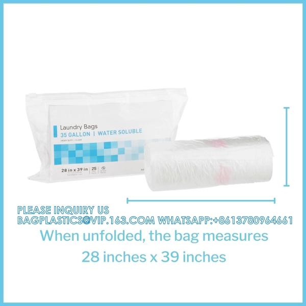 Polyvinyl Alcohol Film, Hot Water Soluble Bags Soluble Hamper Liners dissolvable laundry bags