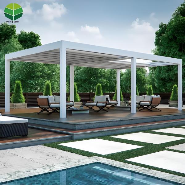 Expanded Entertainment Possibilities Outdoor Aluminum Pergola for Hosting Outdoor Events and Movie Nights