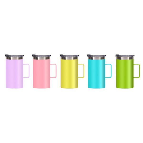 Customized Vacuum Stainless Steel Coffee Mug With Handgrip 12-24 Hours Insulation