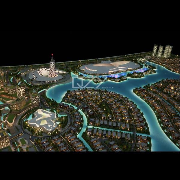 1:550 Illuminated Masterplan Model ABS Acrylic Wood