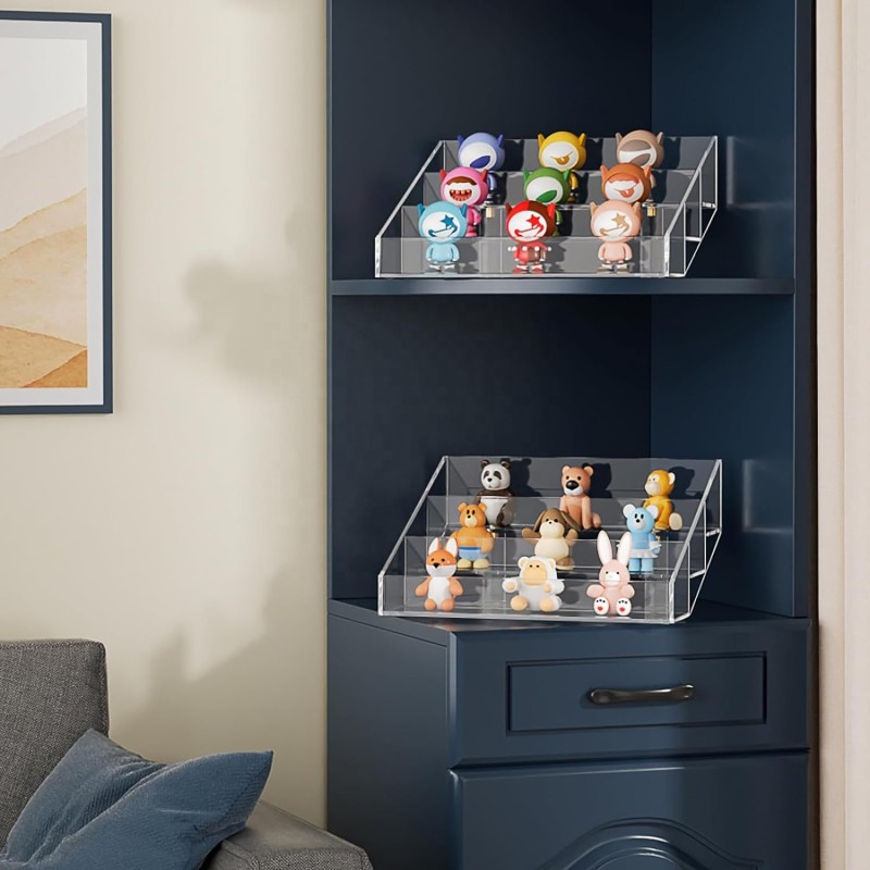 3 Tier Acrylic Perfume Display Stand Transparent Multifunctional Storage Riser for Fragrance Bottles Organizer