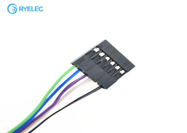 Femelle faite sur commande de harnais de fil de planche à pain de la borne 2.54mm de Dupont 6 au câble de connecteur femelle