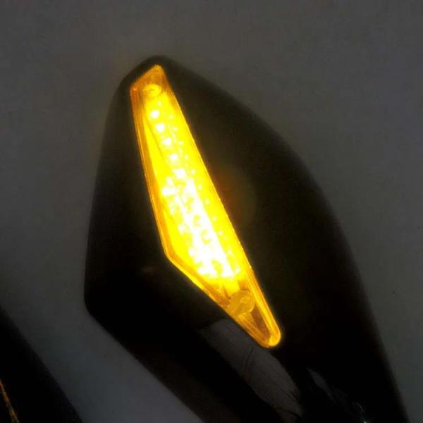 Black Motorcycle Integrated Turn Signals LED Side Mirrors for Replace/Repair Purpose