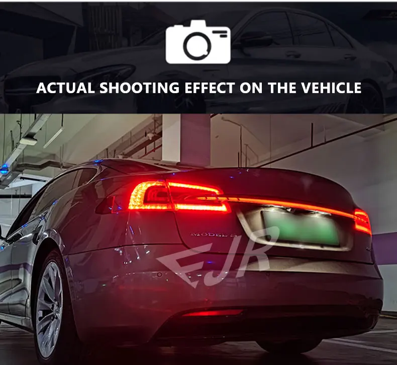Через заднее освещение Для Tesla Model S Усовершенствование Led Tail Light Assembly Заднее поворотное торможение Текущее автомобильное аксессуарное ламповое стволо