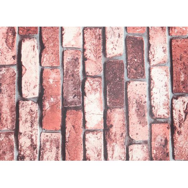 3D Vinyl Brick Effect Wallpaper For Bedroom / Coffee Shop , Removable Brick Wallpaper