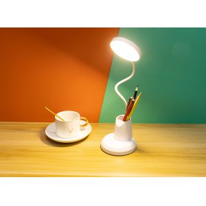 Modern Simple Pen Holder Desk Lamp LED Rechargeable Plug-in Eye Protection Study Lamp College Dormitory Reading Lamp Touch
