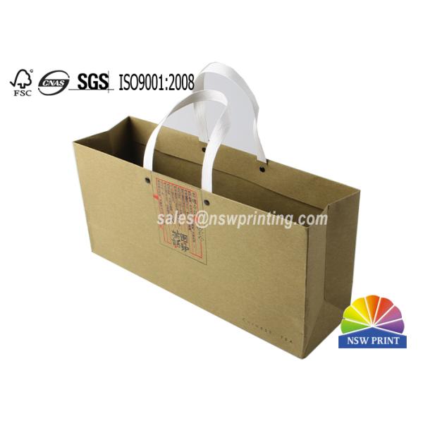 Хозяйственные сумки Крафт изготовленные на заказ бумажные, пластиковые сумки подарка чая ремесла Брауна отверстии ручки