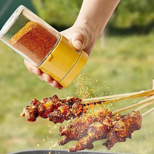 Household Sealed Kitchen Spice Jar Quantitative Glass Seasoning Bottle