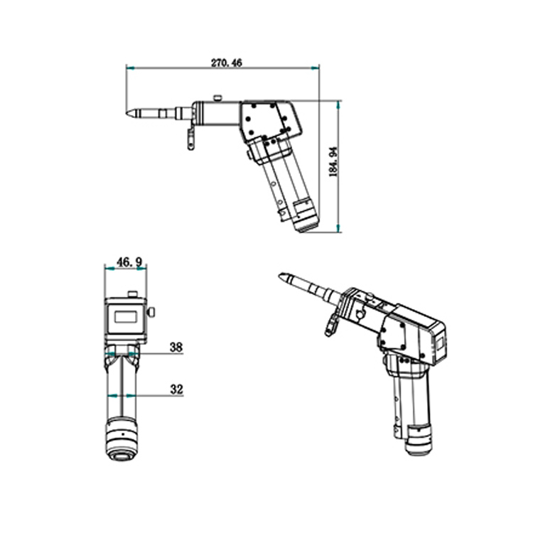 1500w 2000w Soldering Cutting Fiber Laser Equipment Weld Handheld Laser Welding Gun Head