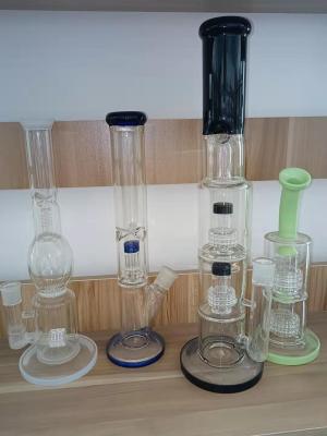 Thick Glass Water Pipe Bubbler Blue Bong Dab Rig 14mm Joint