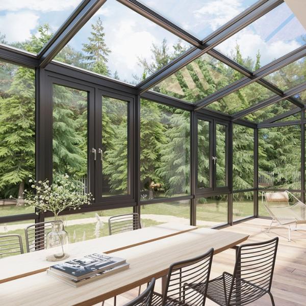 Level 8 Air Tightness Made Seamless Welded Thermal Break Windows For Hanging Curtains
