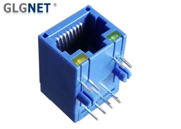 Blue Magnetic RJ45 Connector Latch Down No Shielding Shell Green Yellow LED Option