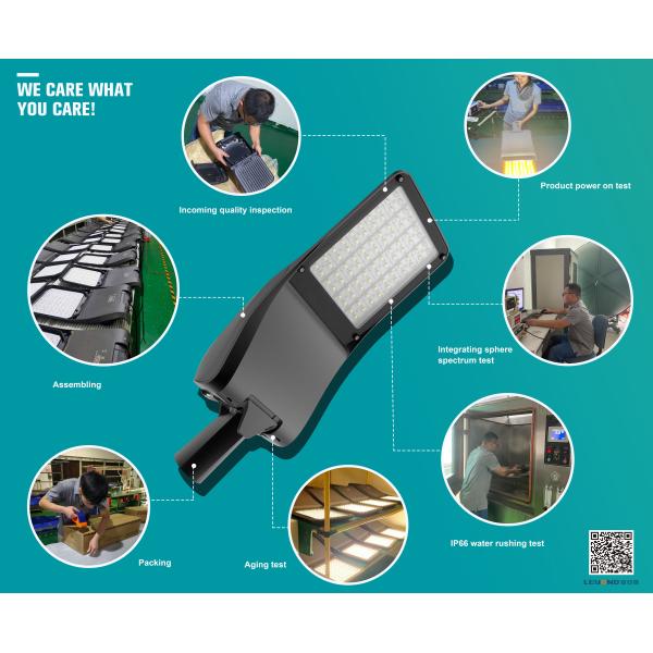Tempered Glass cover LED Street lights Meanwell Driver 50000 Hrs Lifespan