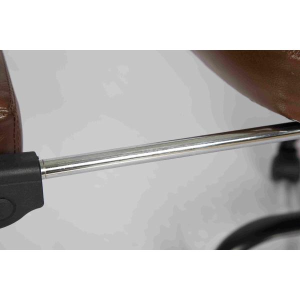 PU Brown Leather Reclining Office Chair With Footrest Retractable Reducing Tension