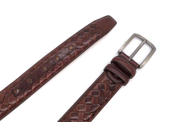 4.0CM Genuine Leather Casual Belts For Men Classic Pin Buckle / Knitted Leather Belt