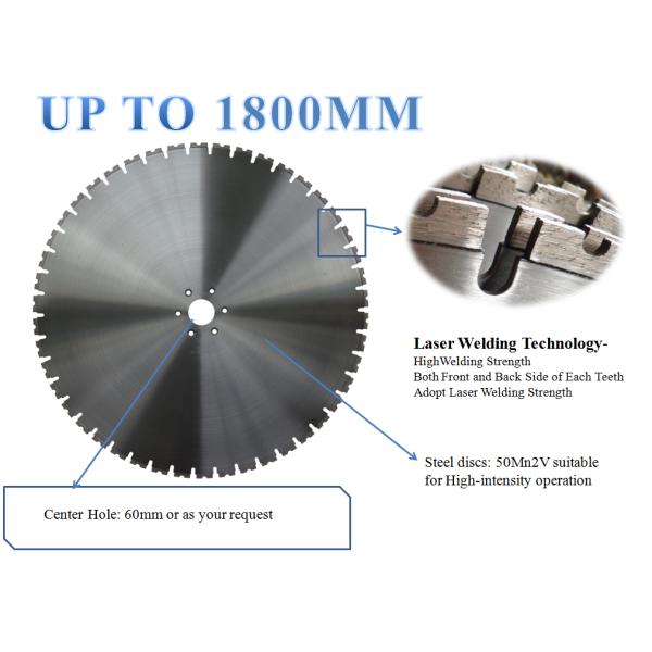 Fast Cutting 48 Inch Saw Blade , Circular Saw Diamond Blade 30.25-32.32kg