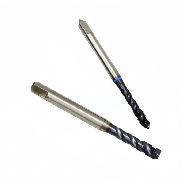 Industrial TiCN Blue-Grey Coated HSSE M35 Machine Taps | 35° Spiral Flute 6H Taps for Blind Hole Tapping