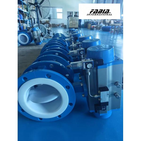 Pneumatic Fluorine Lined Flange Butterfly Valve Economical and efficient