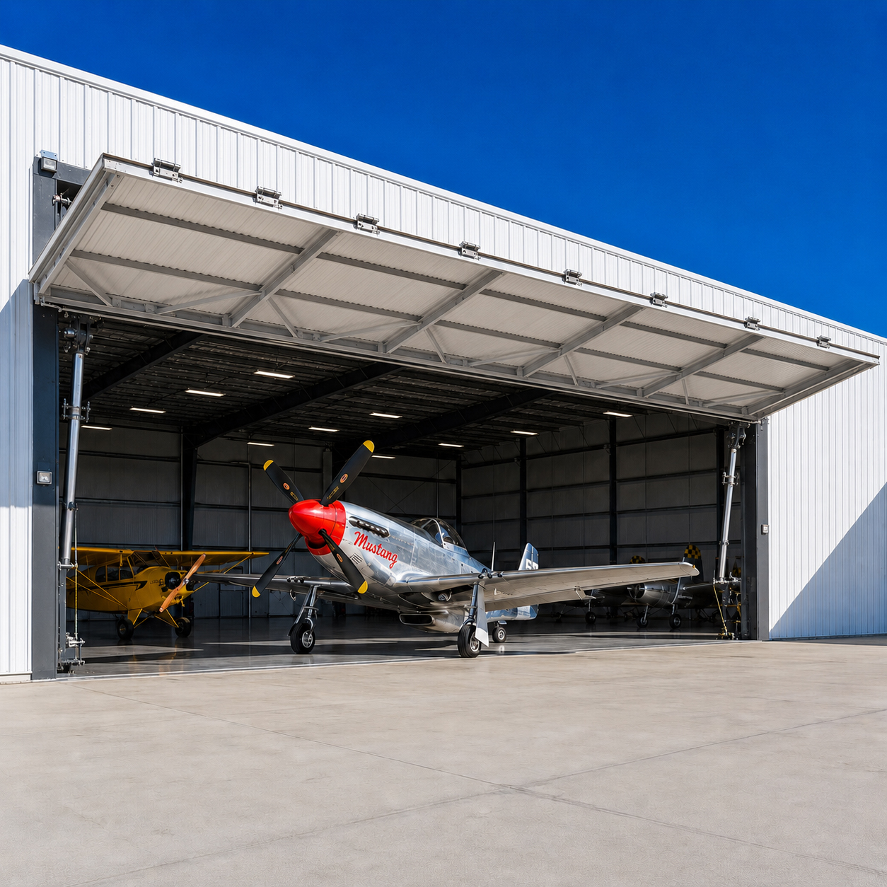 Durable Prefab Aircraft Hangar Building With Sandwich Panel Cladding