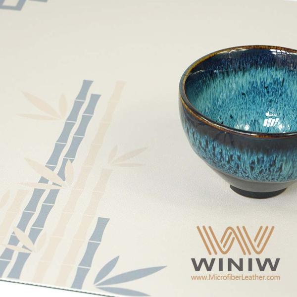 Morandi Color Carbon Faux Leather Microfiber Fabric Custom Pattern For Desk Mat