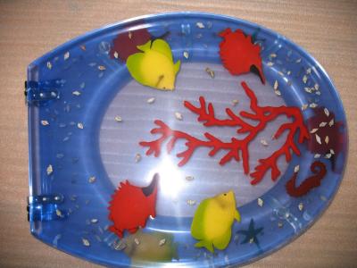polyresin toilet seat cover,MDF ,color toilet,PP toilet seat,sea star,shell transparent,