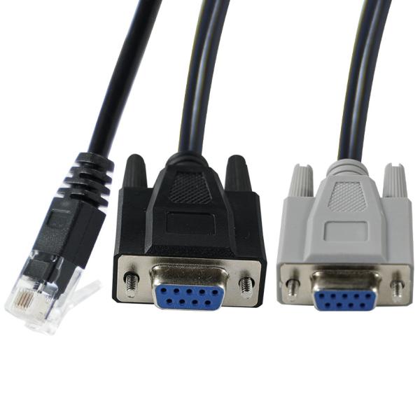 RJ45 to Dual DB9 Male Serial Converter Cable for Console Servers