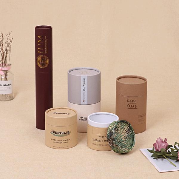 Embalaje de tubos de velas ecológicos Cajas de regalo de tubos de papel biodegradables para frascos de vidrio