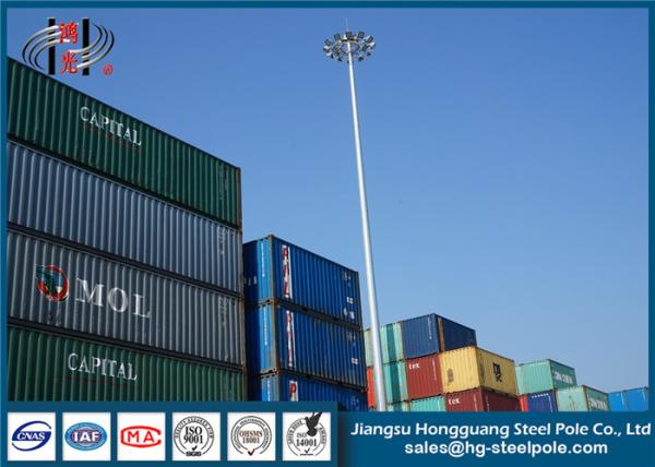 30M Steel Q345 Polygonal HDG High Mast Light Pole 4mm / 6mm / 8mm Thickness