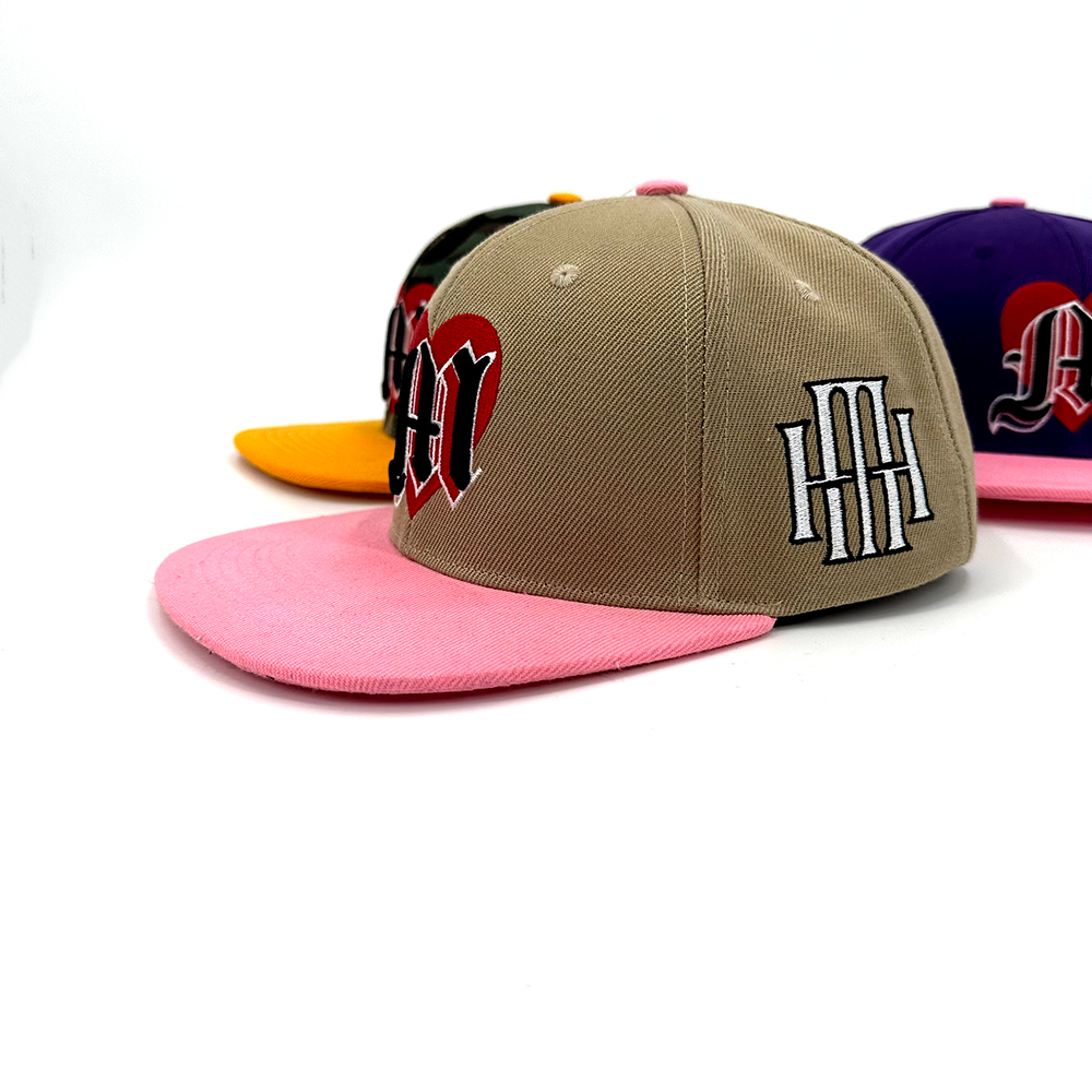 Embroidered Snapback Hat 3D Custom Logo Men Women Sports Baseball Flat Brim Adjustable Cap