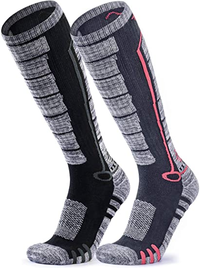 Gender-Neutral Winter Ski Socks Warm Thermal Calf Compression Snowboard Socks for Cold