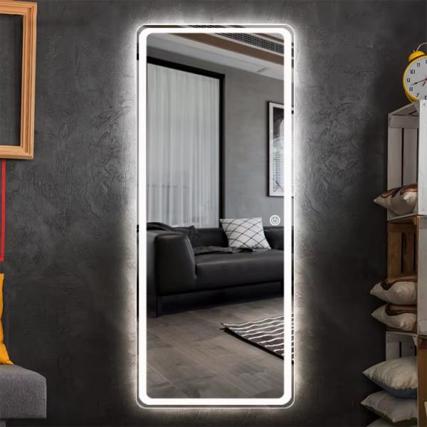 Decorative Full Length Mirror With LED Lights , Dimmable LED Smart Bathroom Mirror