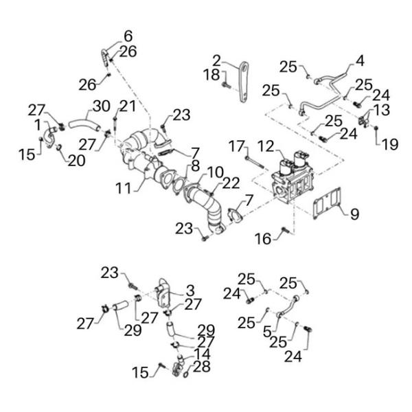 SK350-8 J08E Excavator Engine Parts EGR Cooler VH25620E0052 25608-E0150