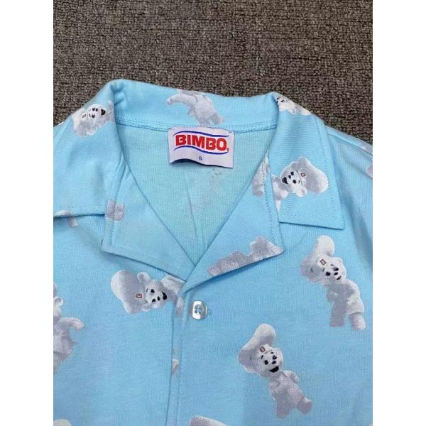 Kids 2 Pcs Blue Print V Collar Top And Pants For Autumn