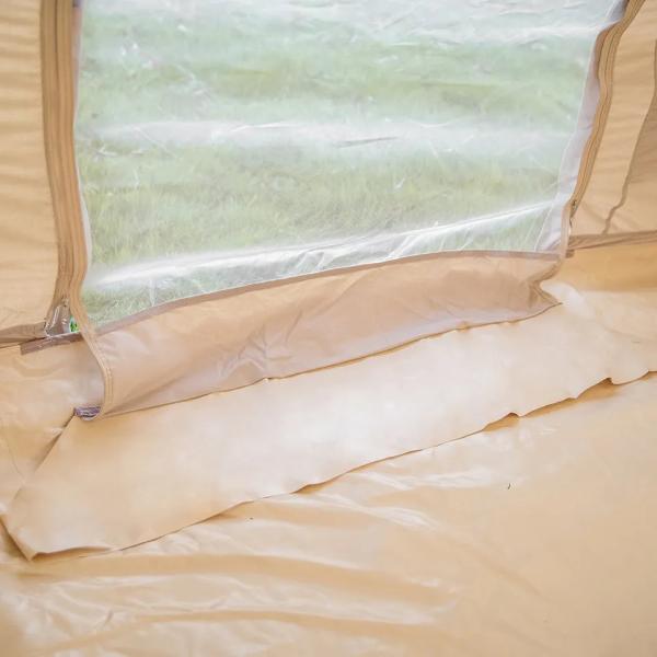 Outdoor Camping Family Air Inflating Tunnel Tent with Pump in White Portable Design