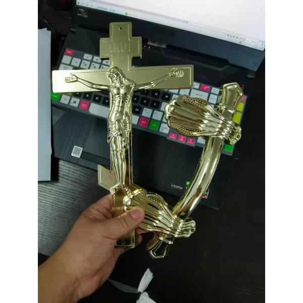 Gold Silver Copper Plastic Orthodox Crucifix For Funeral Coffin And Casket