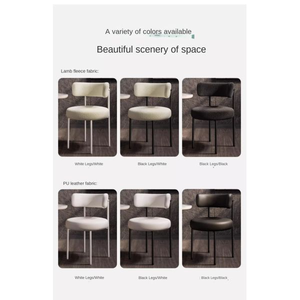 New Style Modern Luxury Fabric Dining Chairs with Metal Legs Comfortable Portable Home Bar & Bedroom Dining Room Furniture