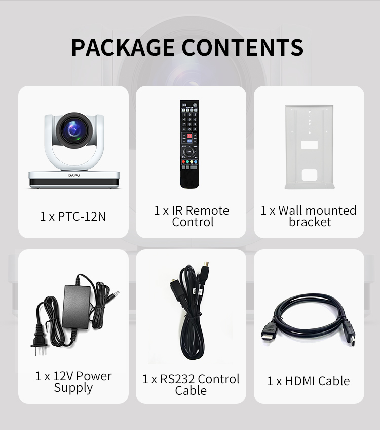 PTC-12N NDI HX2 PoE HD-MI 3G-SDI 1080P60 HD IP PTZ Camera Broadcasting at an Affordable