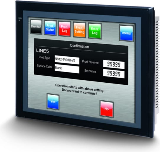 Omron HMI Touch Screen NS10 TV01B V2 10.4 inch TFT LCD 640 by 480 VGA resolution 256 colors Ethernet USB RS232C IP65 protection