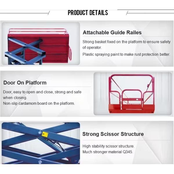 6м 8м 10м 12м 14м 16м электрический ножничный подъемник с воздушной рабочей платформой