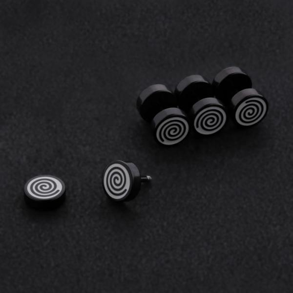 High quality body piercing jewelry black circle stud earrings manufacturer
