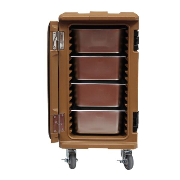 Full Size Safe Food Pan Carrier Heated 4 Layers Coffee Color